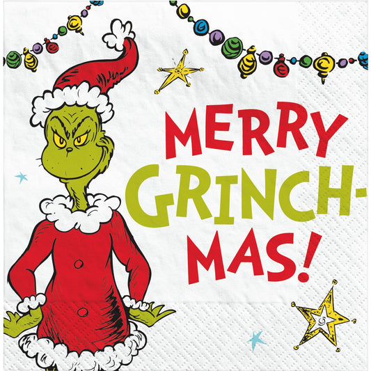 Dr. Seuss The Grinch Christmas Beverage Napkins - 16ct