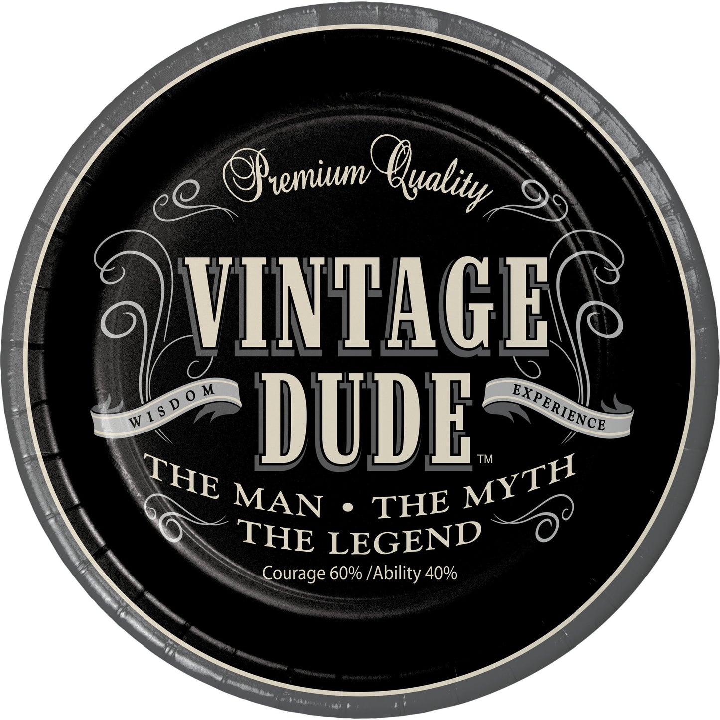Vintage Dude 7" Round Paper Plates - 8ct