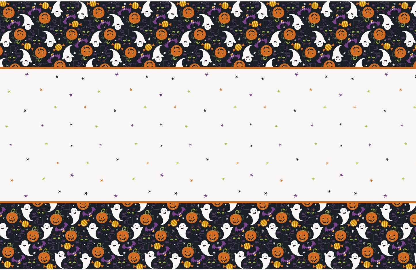 Halloween Cat & Pumpkin Rectangular Plastic Table Cover - 54" x 84"