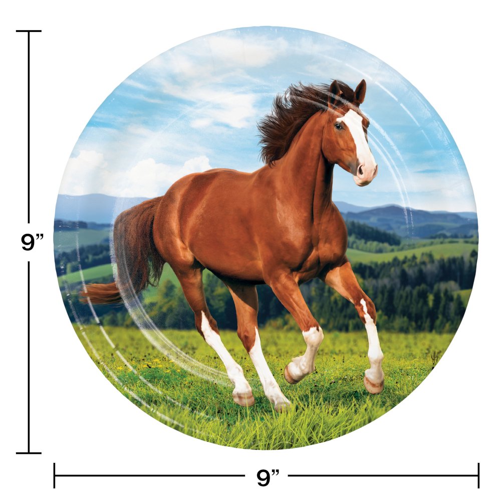 Horse and Pony Wild Horse Paper Plates - 8ct