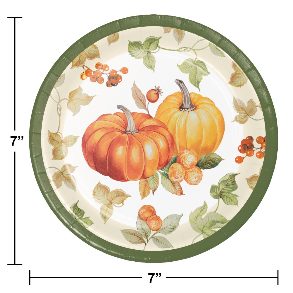 Pumpkin Harvest Luncheon Plates - 8ct