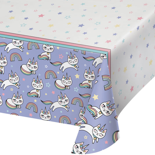 Kitty Cat Sassy Caticorn Paper Tablecover - 54" x 102"