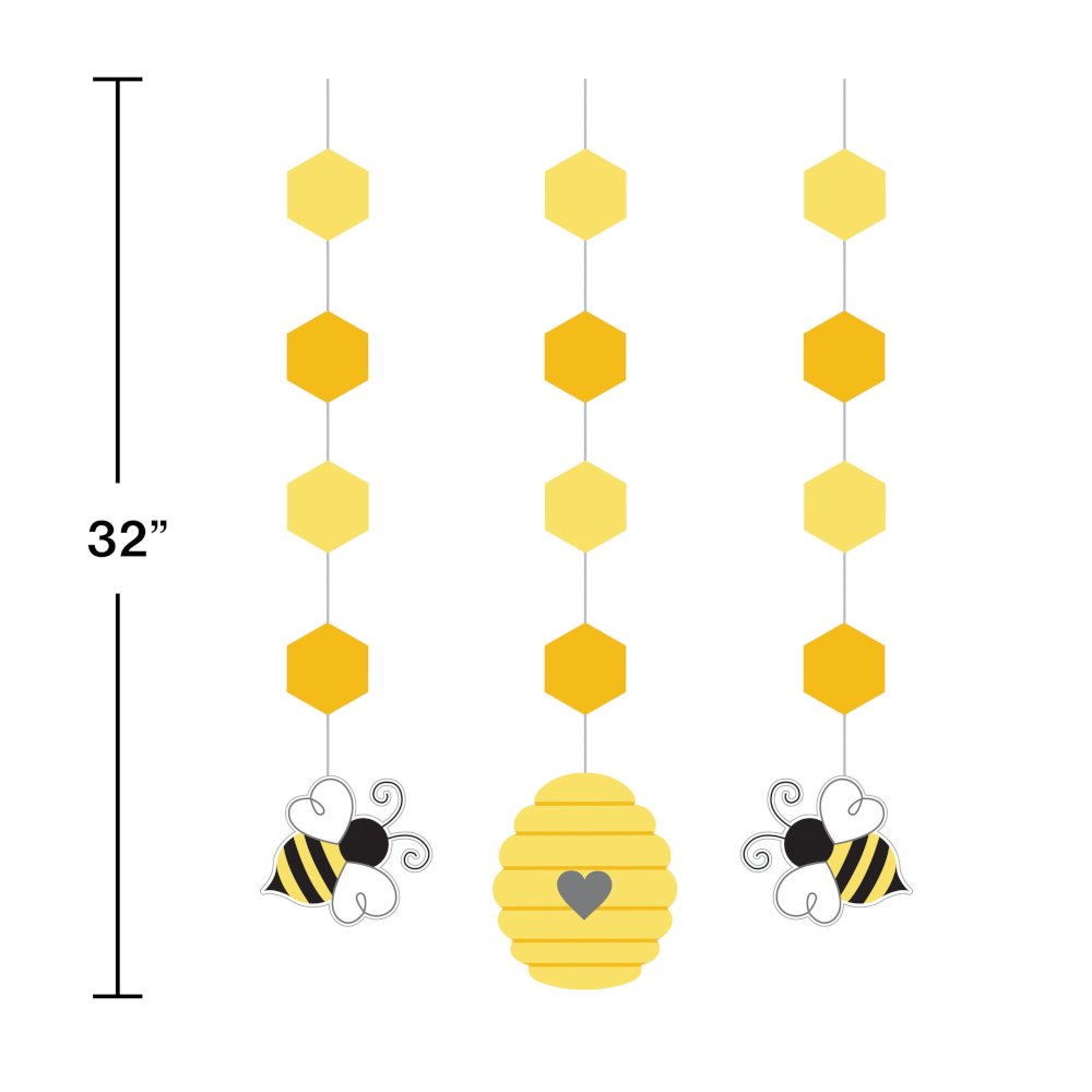 Bumblebee Baby Bumblebee Baby Shower Hanging Decorations - 3ct