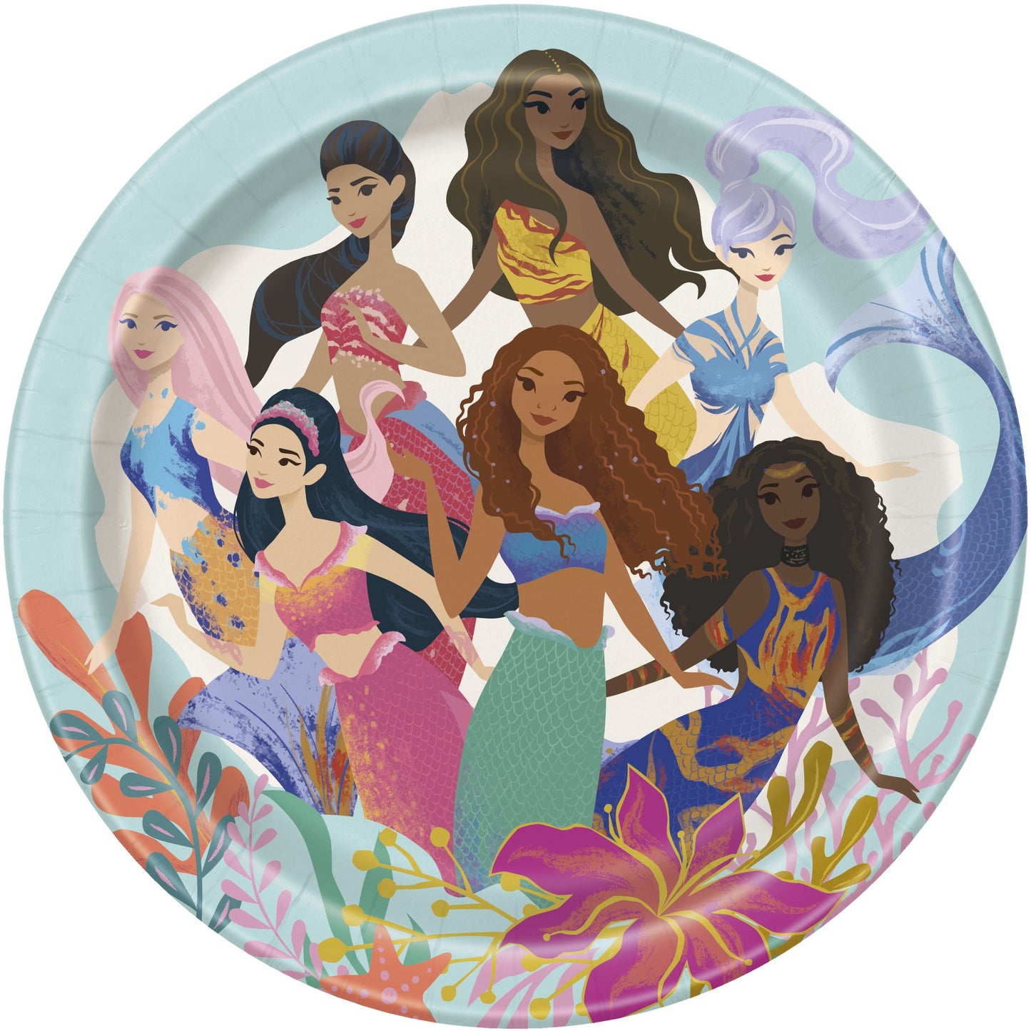 The Little Mermaid Ariel 7" Round Paper Cake Plates - 8ct