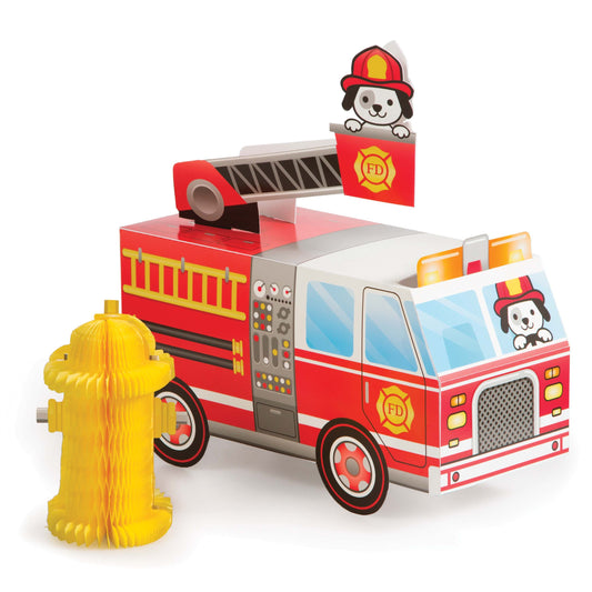 Flaming Fire Truck Fire Truck Centerpiece - 1ct