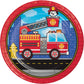 Flaming Fire Truck Fire Truck Paper Plates - 8ct