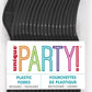 Midnight Black Plastic Forks - 18ct