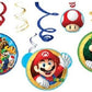 Super Mario Brothers Hanging Swirl Decorations - Assorted Designs, 12 Pcs