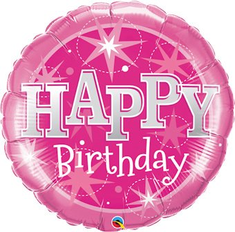 Microfoil Giant 36" Happy Birthday Pink Sparkle Foil Balloon