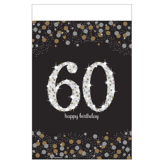 Sparkling Celebration 60th Birthday Plastic Table Cover - 54" x 102"