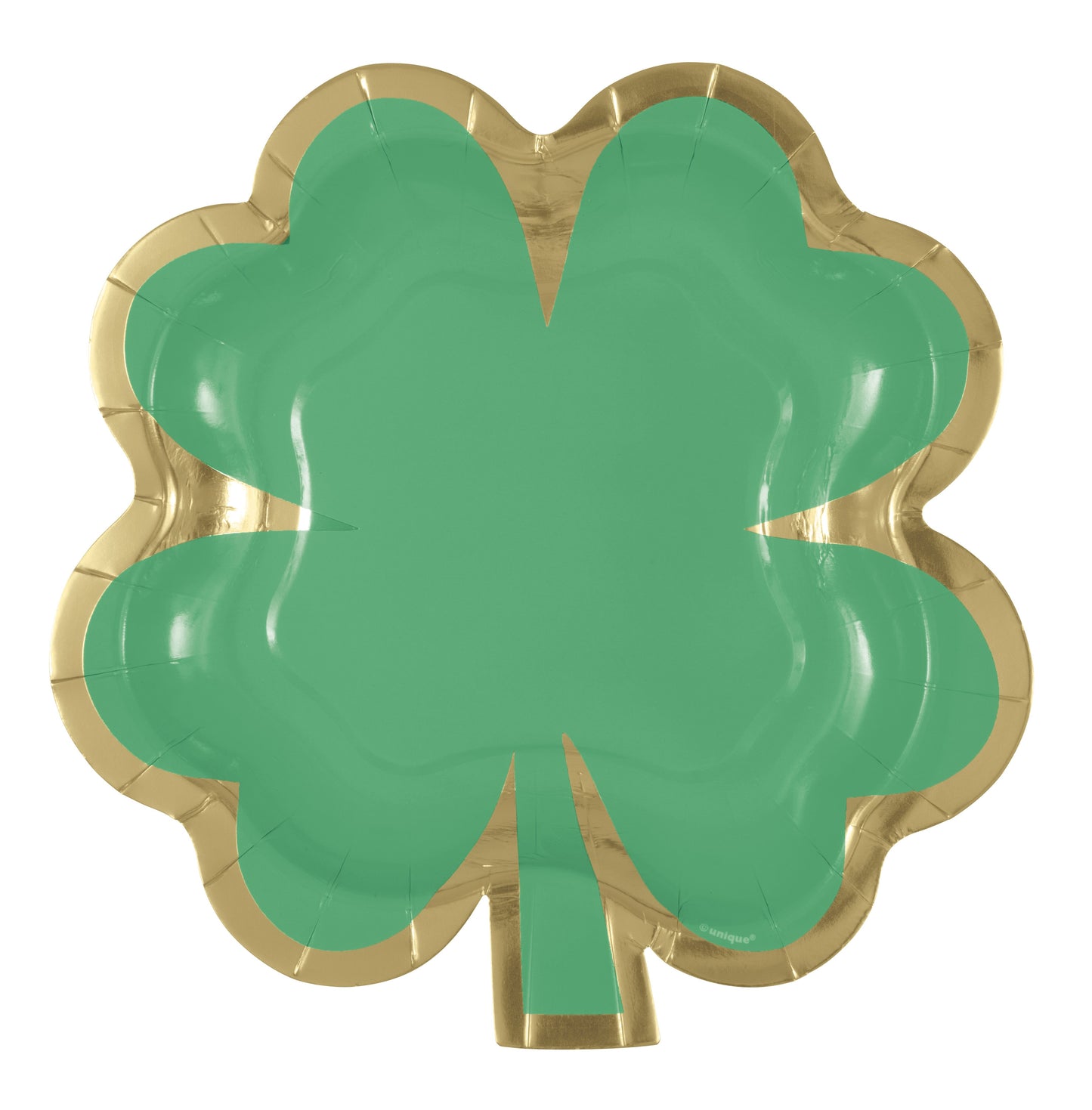 Charming Shamrock Shaped 8.25 Dessert Plates w/ Foil Stamping  - 8ct