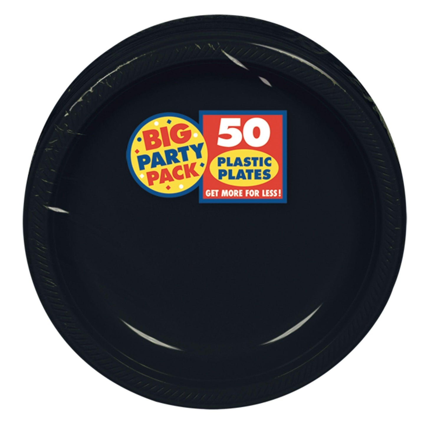 Vibrant Solid Color 7" Round Plastic Plates - 50ct