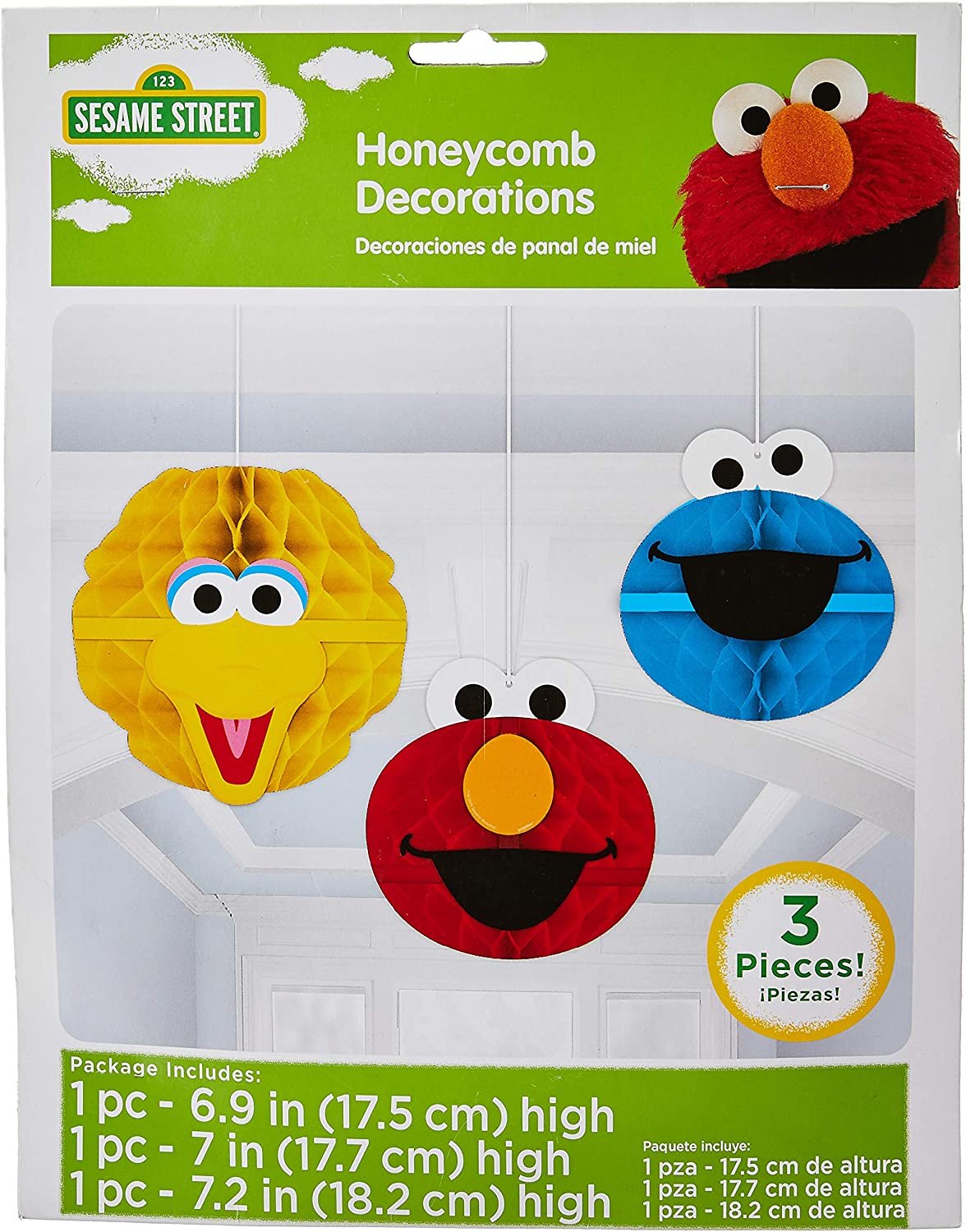 Sesame Street® Honeycomb Decorations - 3ct