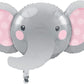 Enchanting Elephants Girl Large Mylar Shaped Balloon - 35" x 21"