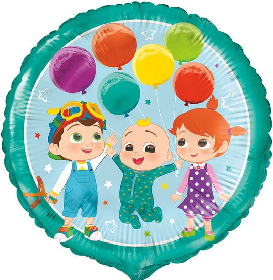 Unique Cocomelon Mylar Party Foil Balloon, 18", Multicolor