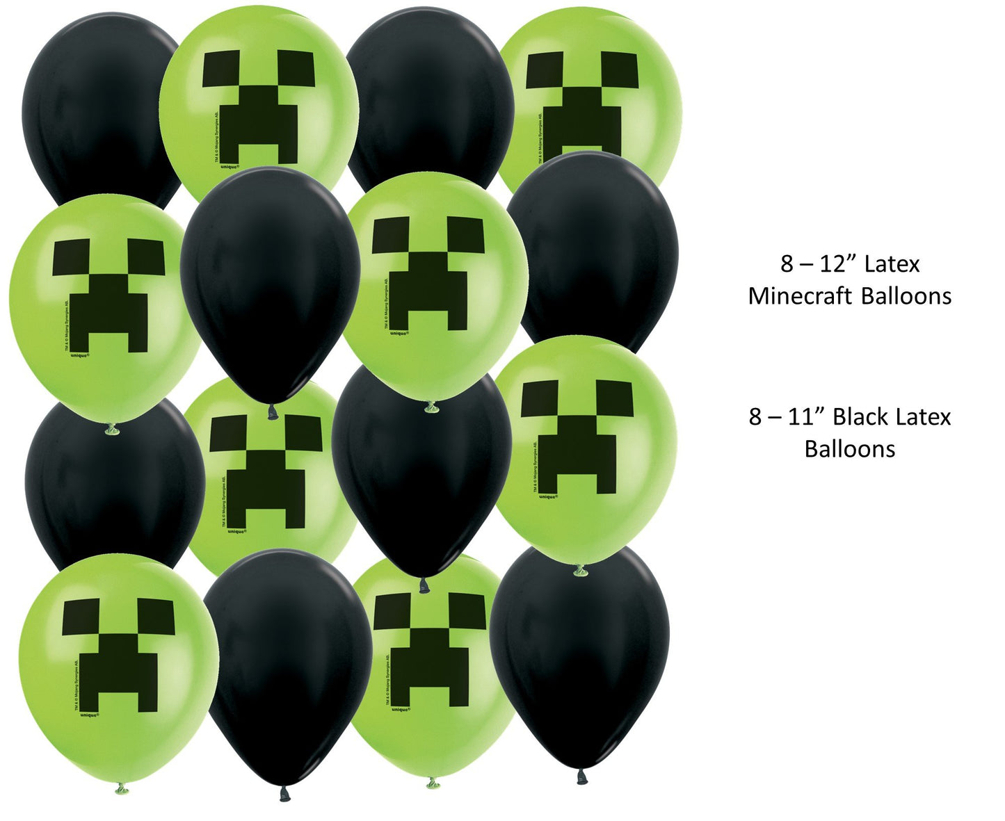 Minecraft Balloon Bundle w/ Giant 25" x 23" Foil Balloon