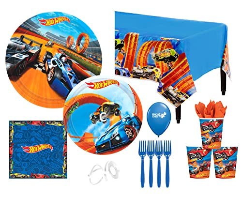 Hot Wheels Birthday Party Supplies | Hot Wheels Party Decorations | Hot Wheels Tableware | Hot Wheels Plates - Serves 8 Guests