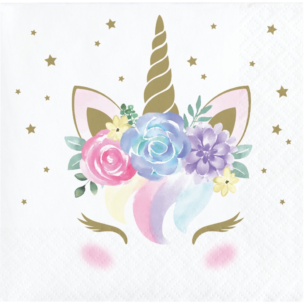 Unicorn Baby Paper Beverage Napkins - 16 Pack