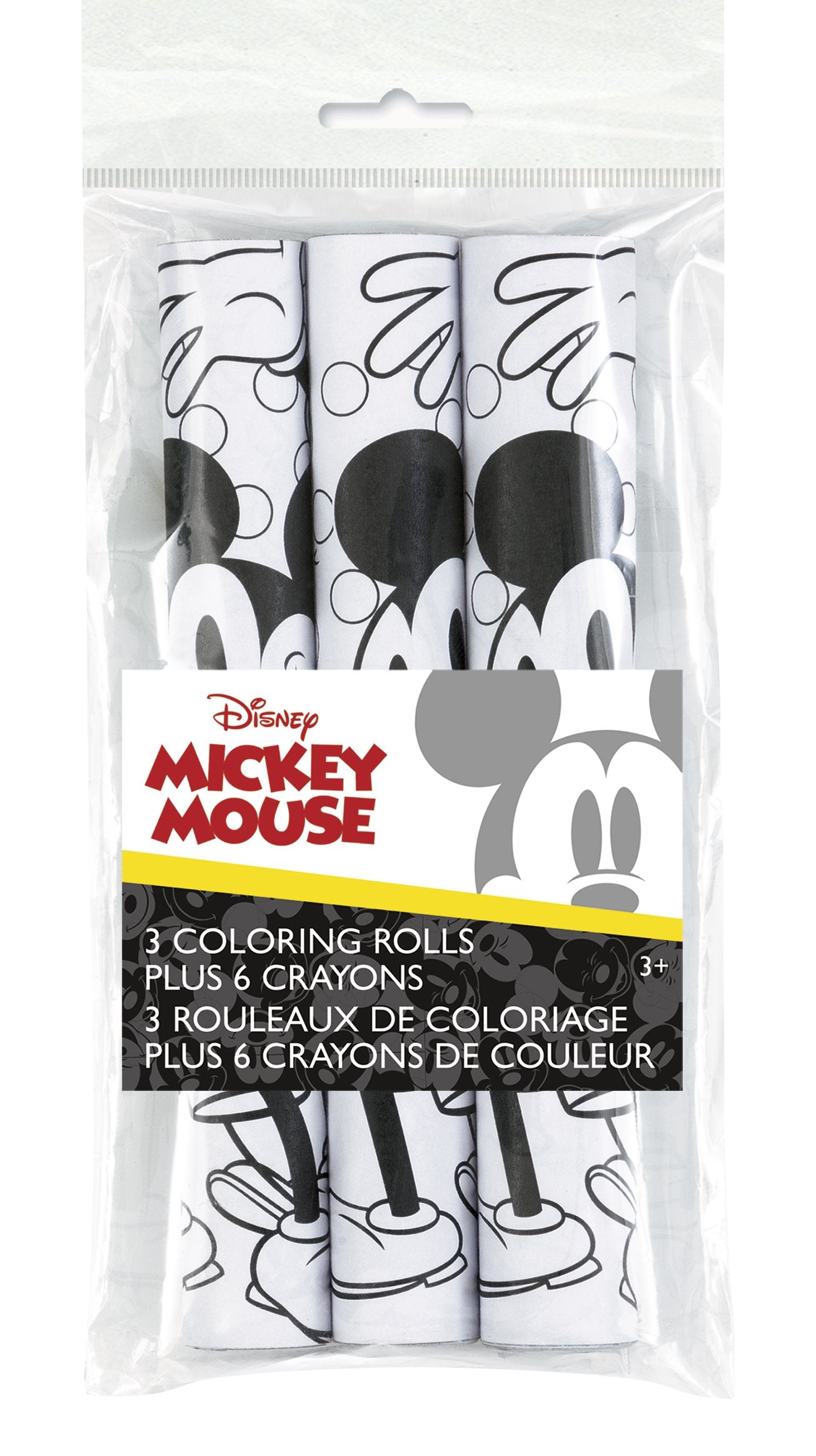 Disney Mickey Mouse Paper Coloring Rolls & Crayons  - 3ct