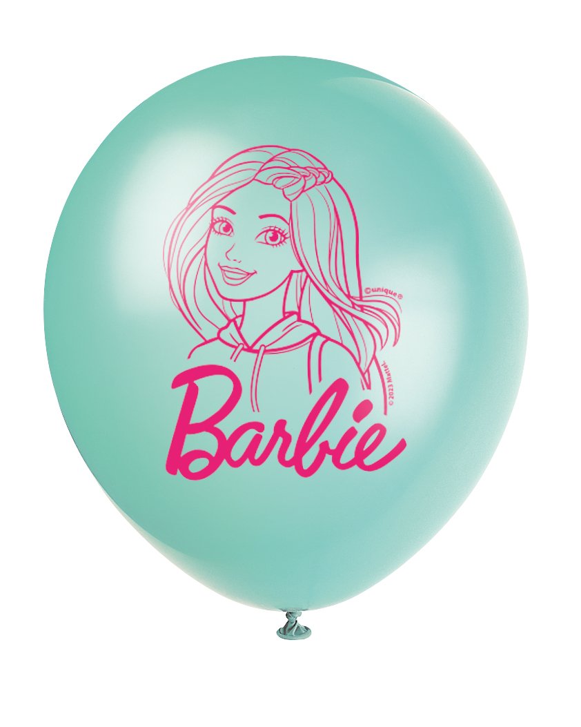 Barbie Assorted Colors 12" Latex Balloons - 8ct