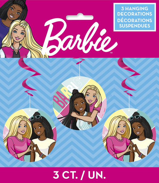 Barbie Hanging Swirl Decorations 26" - 3ct