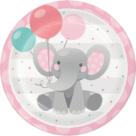 Enchanting Elephants Girl 9" Paper Plates - 8ct