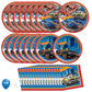 Hot Wheels Party Supplies Bundle with Luncheon Plates, Dessert Plates and Napkins for 8 Guests