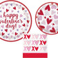 Sparkling Hearts Valentines Party Supplies Bundle | Valentines Plates | Valentines Napkins | Valentines Tableware | Valentines Decorations (Pack for 16) (Pack for 8)