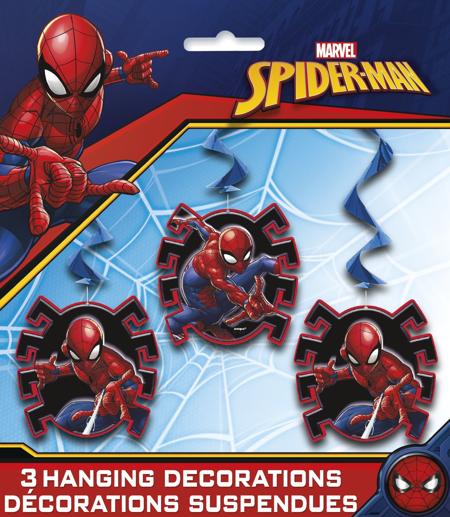 Spider-Man Hanging Swirl Decorations  -  3ct