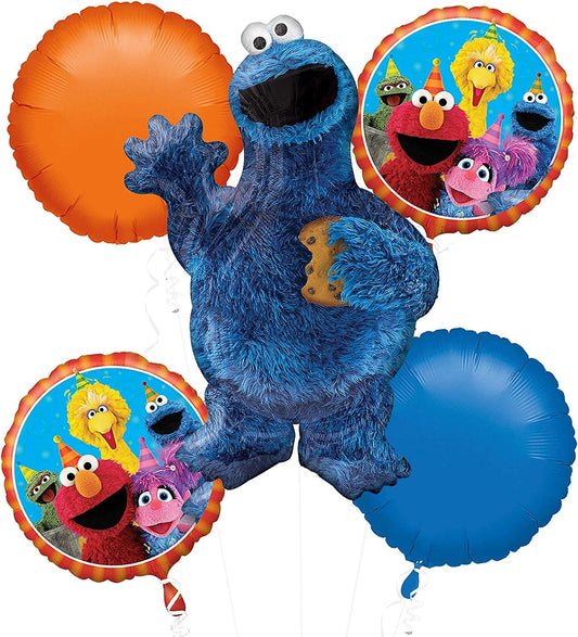 Sesame Street Cookie Monster Foil Balloon Bouquet