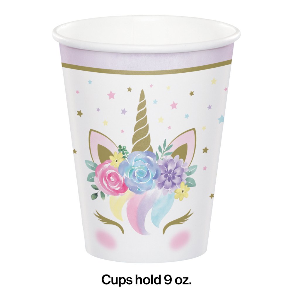 Unicorn Baby 9oz Paper Cups - 8 Pack