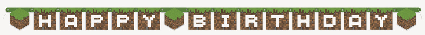 Minecraft Large 7.82ft Jointed Happy Birthday Banner - 1ct