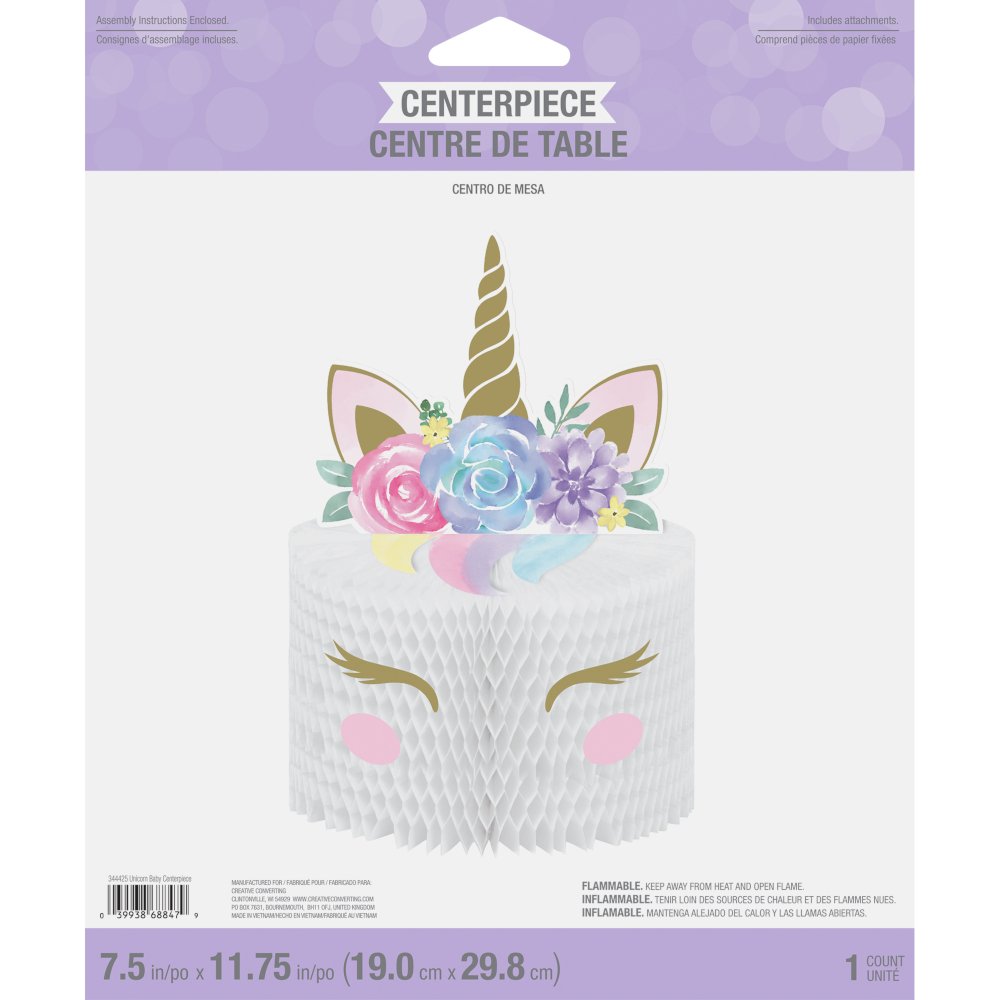 Unicorn Baby Honeycomb Table Centerpiece Decoration - 1 Pack