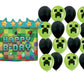 Minecraft Balloon Bundle w/ Giant 25" x 23" Foil Balloon