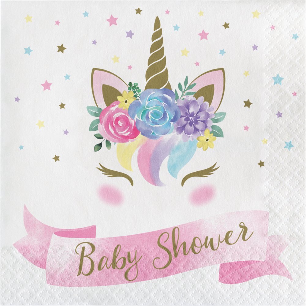 Unicorn Baby Shower Luncheon Napkins - 16 Pack