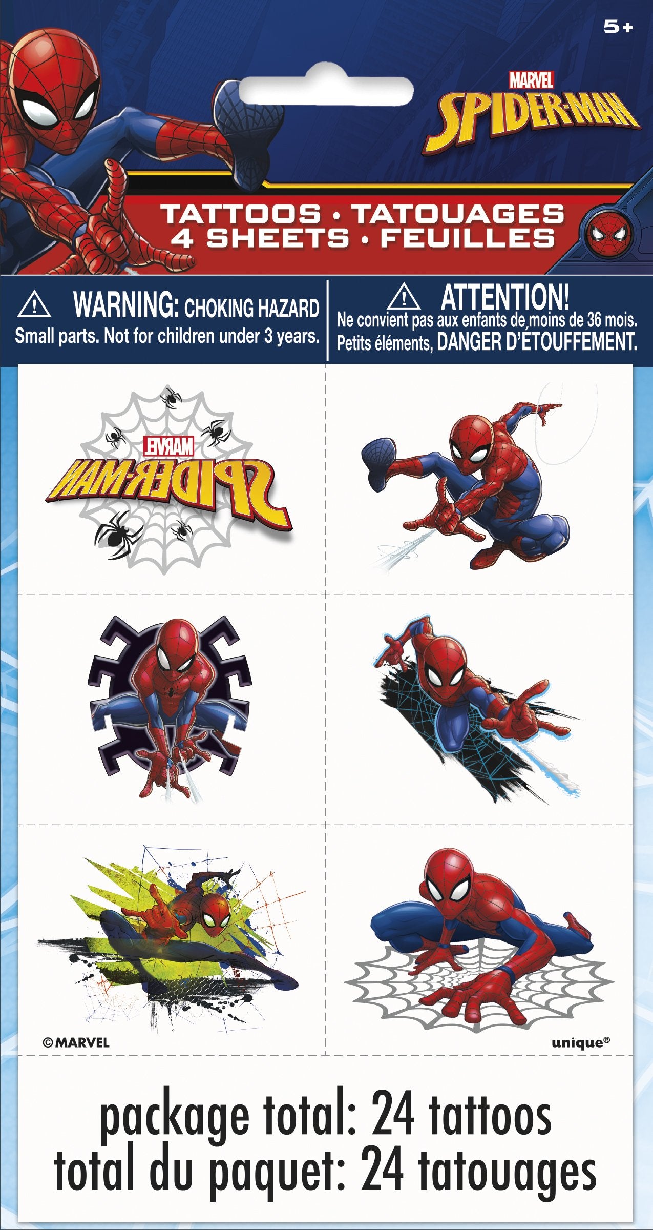 Spider-Man Tattoos - 24ct