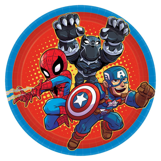 Marvel Super Hero Adventures 7" Round Dessert Plates - 8ct