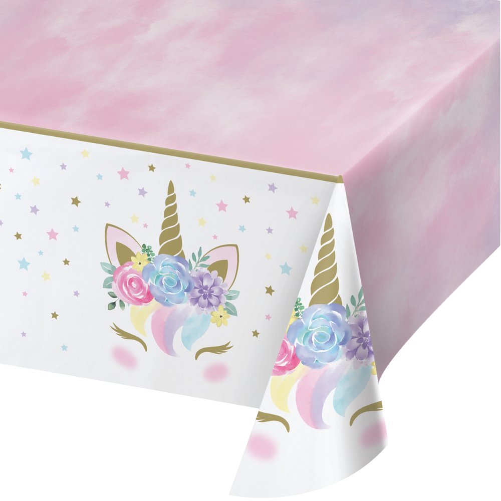 Unicorn Baby 54" x 102" Plastic Table Cover - 1 Pack