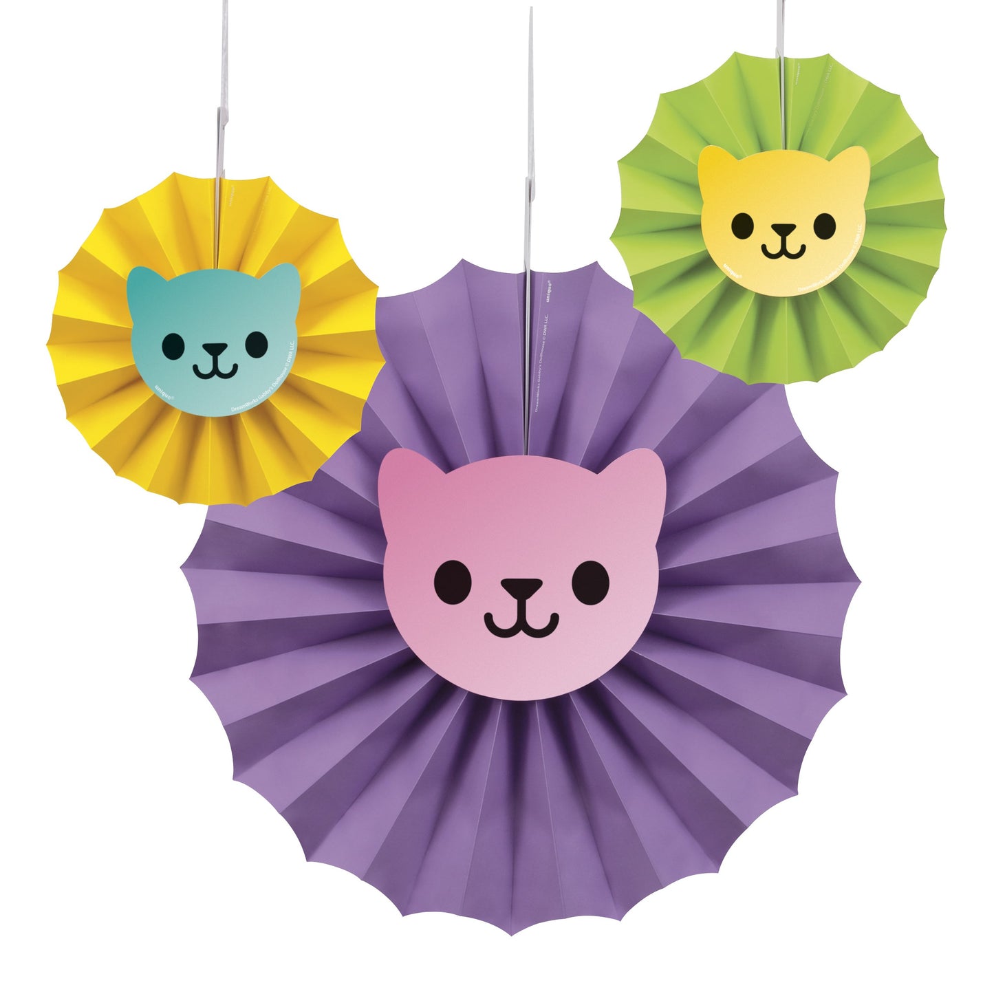 Gabby's Dollhouse Paper Fan Decorations Kit  - 3ct