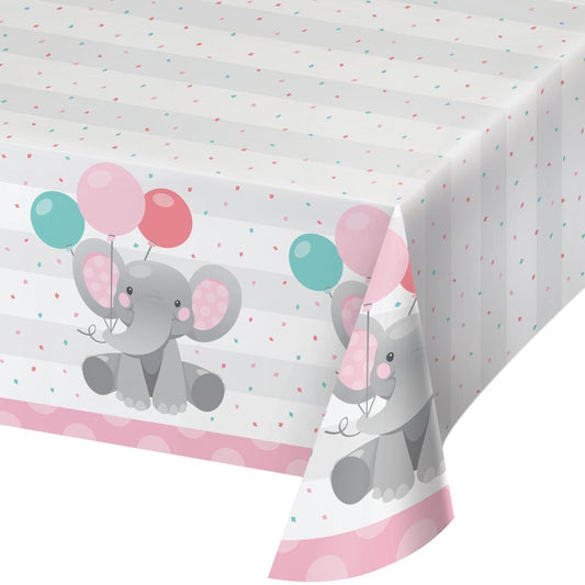 Enchanting Elephants Girl Paper Table Cover - 54" x 102"