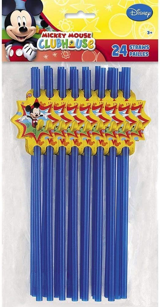 Mickey Mouse Decorated Drink Straws /Favors (24ct)