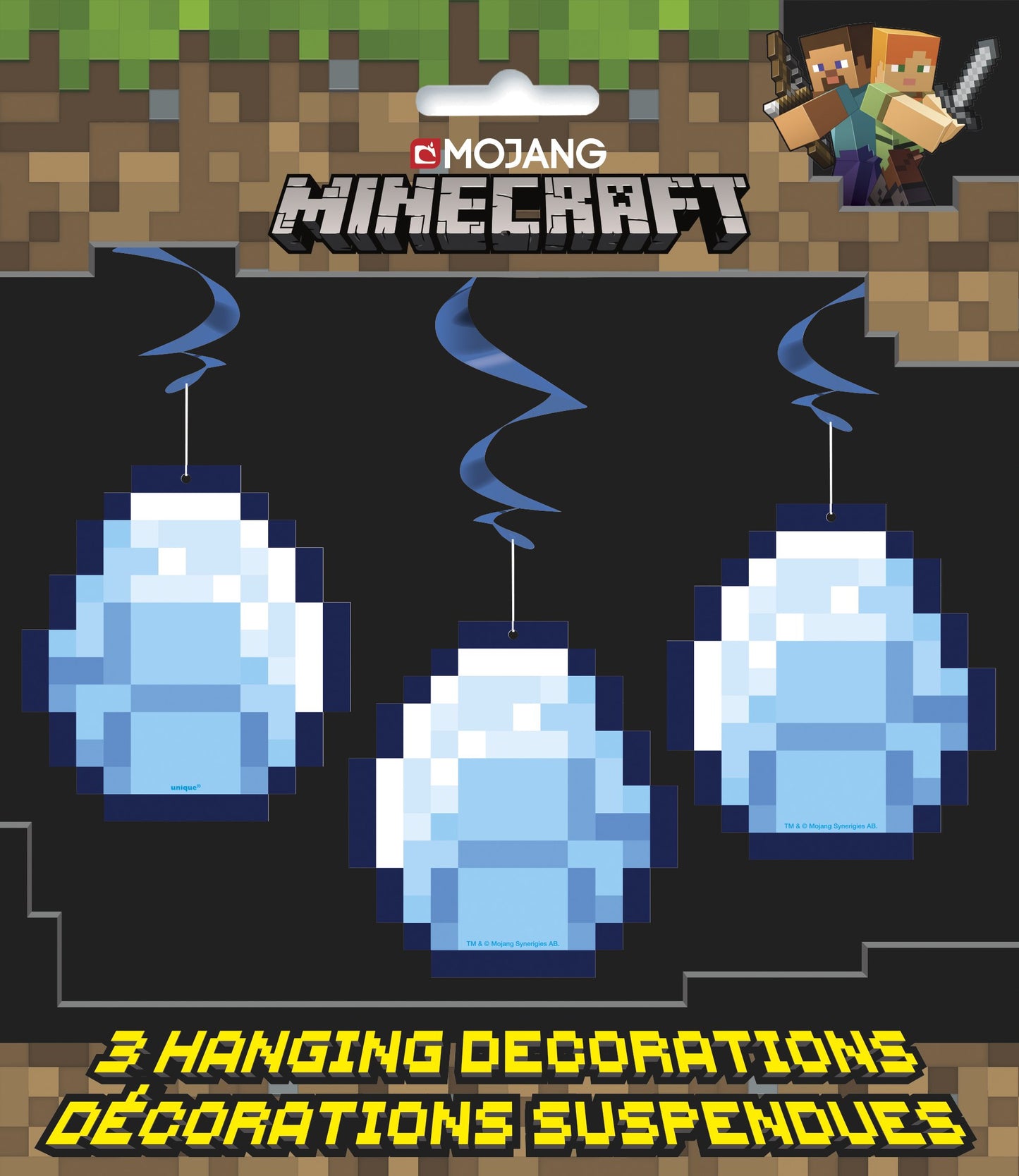 Minecraft 26" Hanging Swirl Decorations  - 3ct