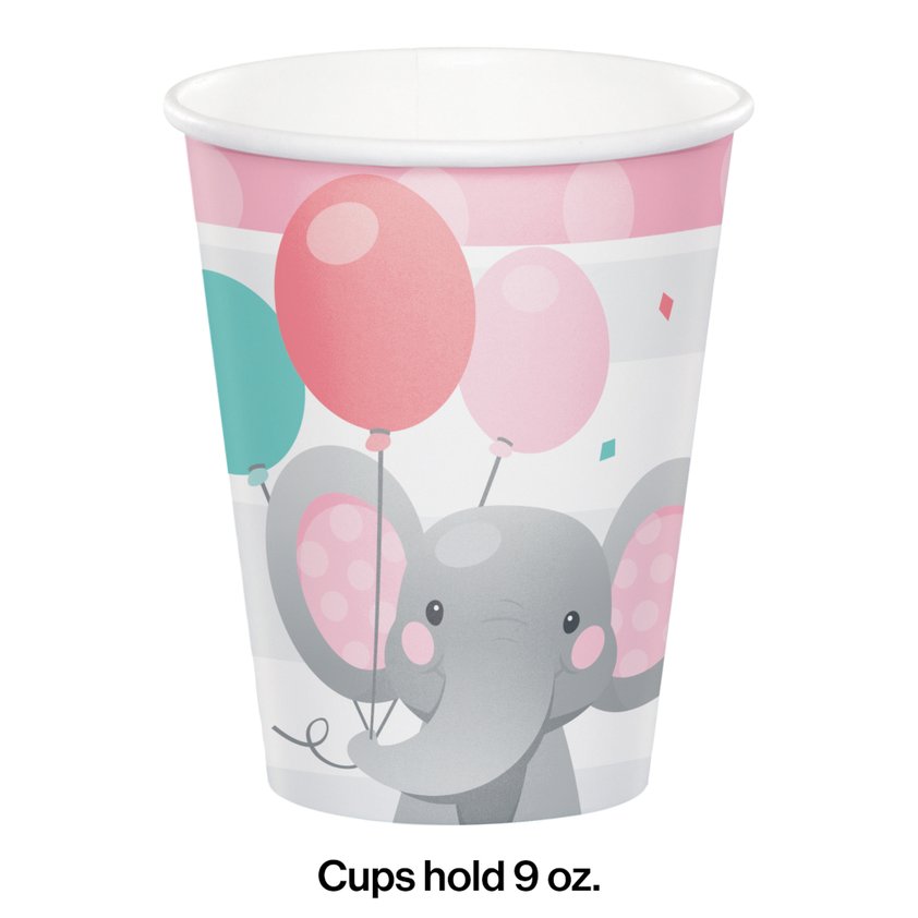 Enchanting Elephants Girl 9oz Paper Cups - 8ct