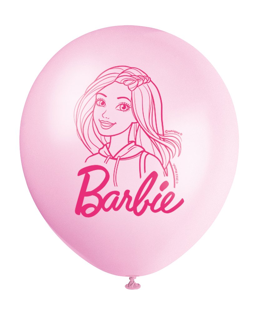 Barbie Assorted Colors 12" Latex Balloons - 8ct