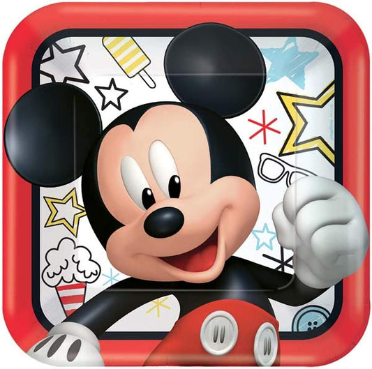 Mickey Mouse On The Go 9" Square Paper Plates - 8ct