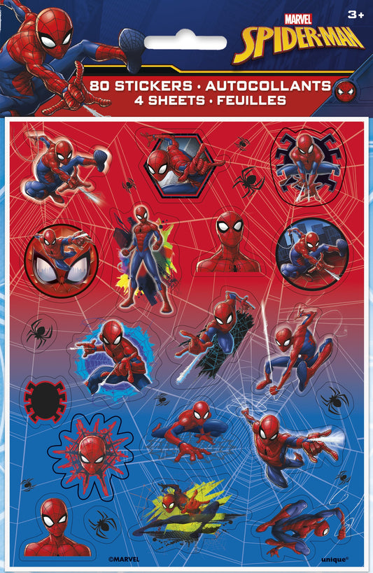 Spider-Man Sticker Sheets  - 80 Stickers