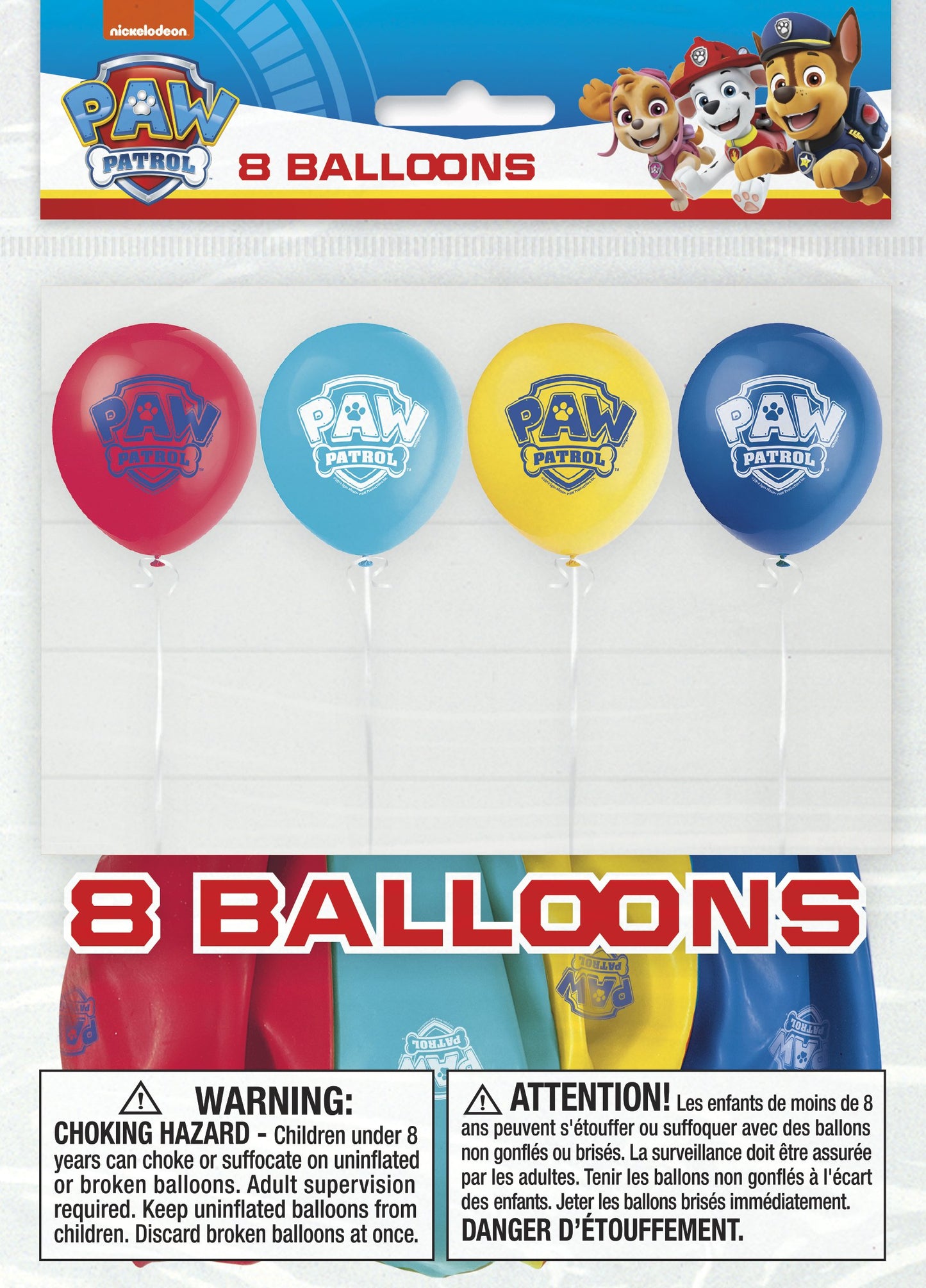 Paw Patrol 12" Latex Balloons - 8ct