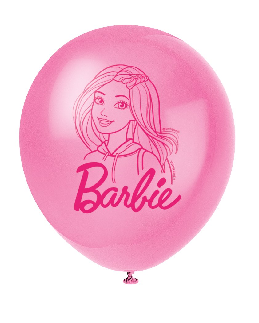 Barbie Assorted Colors 12" Latex Balloons - 8ct