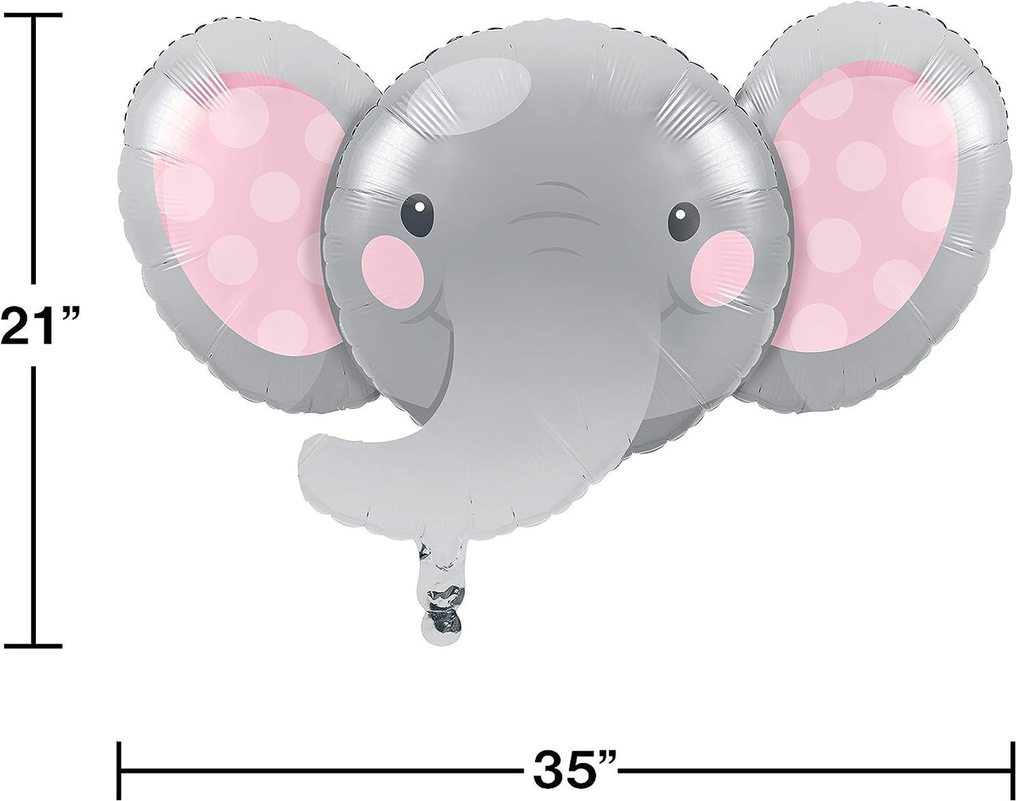 Enchanting Elephants Girl Large Mylar Shaped Balloon - 35" x 21"