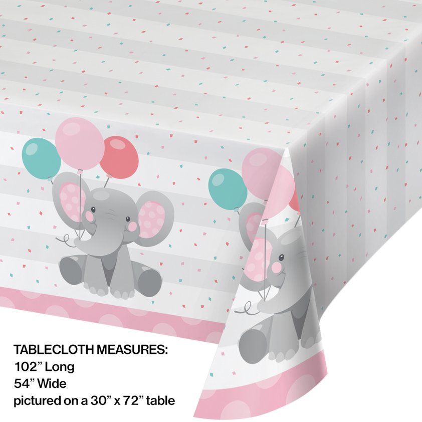 Enchanting Elephants Girl Paper Table Cover - 54" x 102"